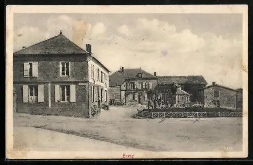 AK Brecy, Ortspartie mit dt. Soldaten
