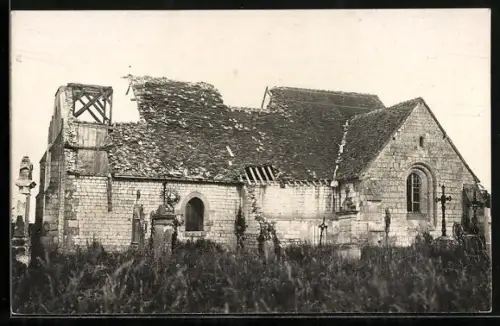 AK Proviseux-et-Plesnoy, Zerschossene Kirche
