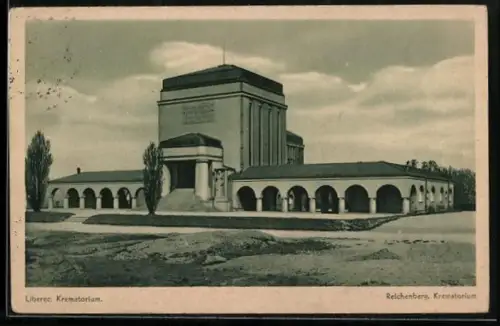 AK Reichenberg / Liberec, Blick zum Krematorium