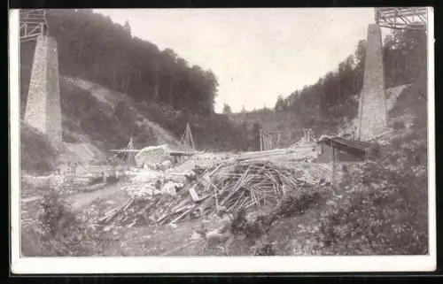 AK Czorbadomb, Karpathen des Uzsokerpasses, Gesprengte Brücke
