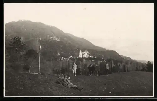 Foto-AK Novi Afon, Panorama mit Kloster