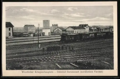AK Baroncourt, Bahnhof mit Gleisanlagen