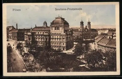 AK Pilsen, Synagoge an der Smetana-Promenade