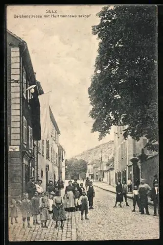 AK Sulz, Belchenstrasse mit Hartmannsweilerkopf