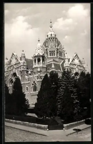 AK Szeged, Zsinagóga, Blick auf die Synagoge