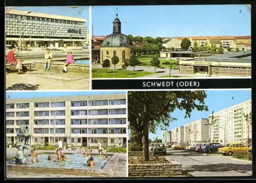 AK Schwedt /Oder, Centrum-Warenhaus, Wohnkomplex VI, Lenin-Allee