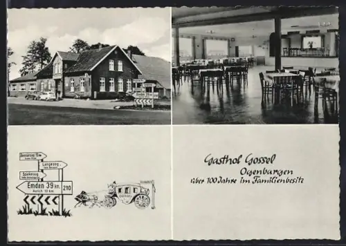 AK Ogenbargen, Gasthof Gossel mit Innenansicht