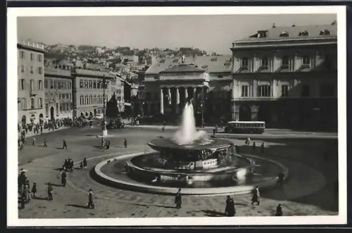 AK Genua, Ferrari-Platz mit Brunnen