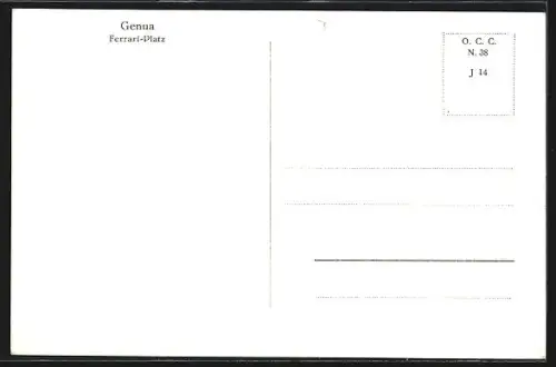 AK Genua, Ferrari-Platz mit Brunnen