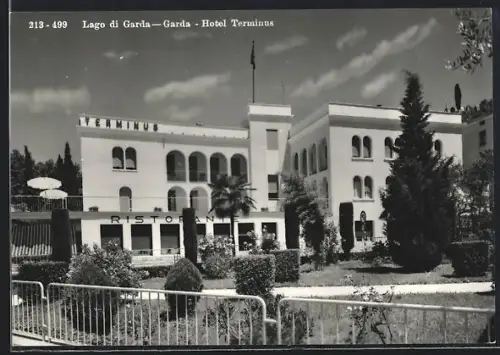 AK Garda, Hotel Terminus mit Gartenanlagen