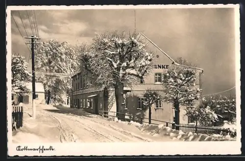 AK Eibau, Gasthof Kottmarschenke, Inh. E. Missbach, Winteransicht