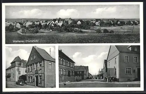 AK Wahlenau /Hunsrück, Totalansicht und Strassenpartien