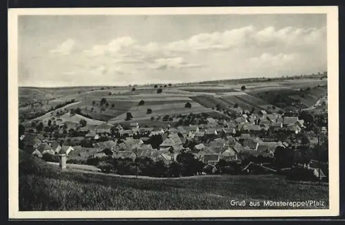 AK Münsterappel /Pfalz, Totalansicht des Ortes mit Umgebung