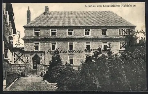 AK Jesteburg, Neubau des Sanatoriums Heidehaus mit Grünanlagen