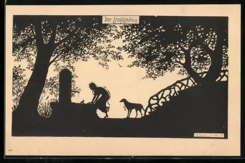 Künstler-AK Elsbeth Forck: Schattenbild Der Froschkönig