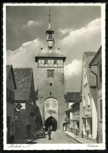 AK Marbach a. N., Blick zum Torturm