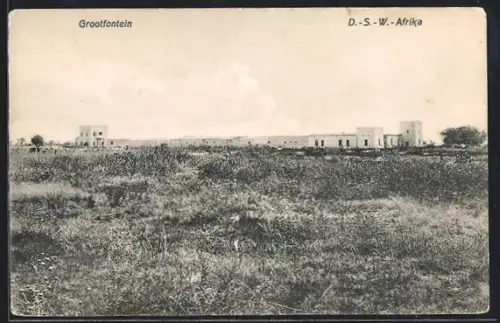 AK Grootfontein /D.-S.-W.-Afrika, Ortsansicht mit weissen Gebäuden