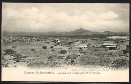 AK Windhuk /Deutsch-Südwestafrika, Südlicher Ausspannplatz