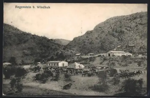 AK Regenstein b. Windhuk, Ortsansicht zwischen den Anhöhen