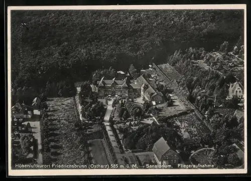 AK Friedrichsbrunn /Ostharz, Sanatorium vom Flugzeug aus