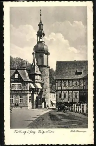 AK Stolberg i. Harz, Hotel Deutsches Haus, Seigerturm