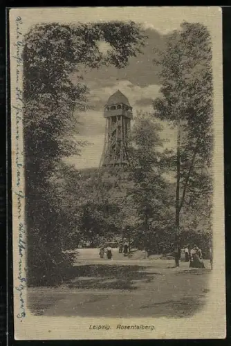 AK Leipzig, Rosentalberg mit Aussichtsturm