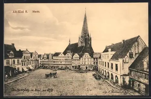 AK Kiel, Marktplatz vor 1870