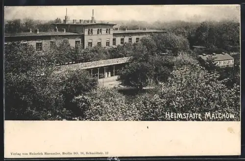 AK Berlin-Malchow, Heimstätte mit Grünanlagen