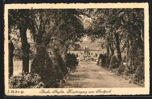 AK Berlin-Steglitz, Haupteingang zum Stadtpark