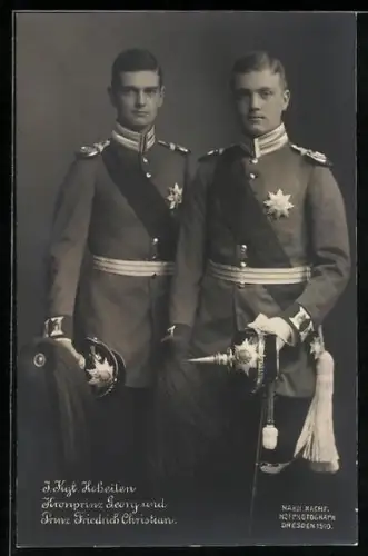 Foto-AK Walter Hahn, Nachfolger: Kronprinz Georg und Prinz Friedrich Christian