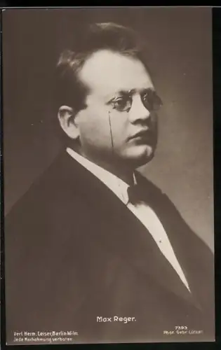 AK Portrait von Max Reger im Smoking
