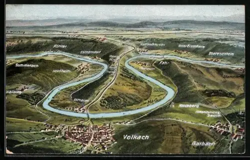AK Volkach, Main-Schleife, Escherndorf, Nordheim, Sommerach