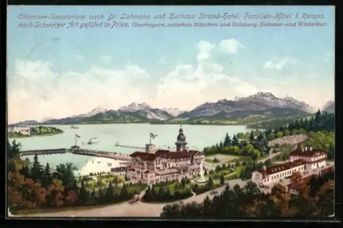 AK Prien /Oberbayern, Chiemsee-Sanatorium Dr. Lahmann, Kurhaus Strand-Hotel