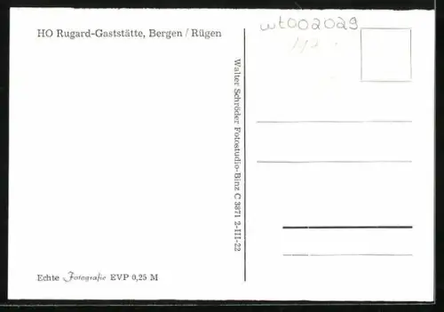 AK Bergen /Rügen, HO Rugard-Gaststätte, Innenansicht