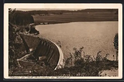 AK Bräunlingen, Talsperre der Stadt Bräunlingen, Stausee und Staumauer