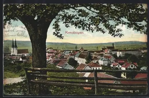 AK Kenzingen, Panorama mit Kirche und Stadtansicht