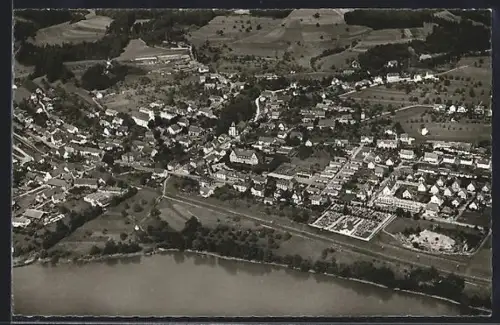 AK Murg a. Rhein, Ortsansicht mit Rhein