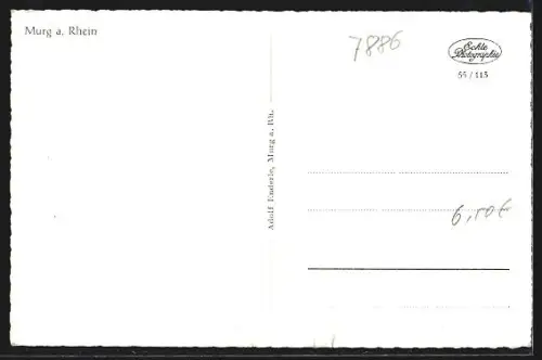 AK Murg a. Rhein, Ortsansicht mit Rhein