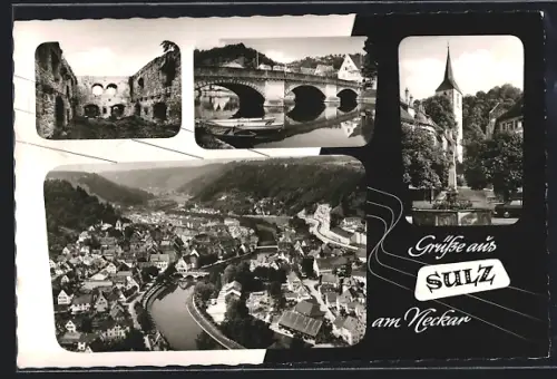 AK Sulz am Neckar, Burgruine, Neckarbrücke, Stadtturm