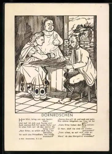 AK Szene aus dem Märchen Dornröschen