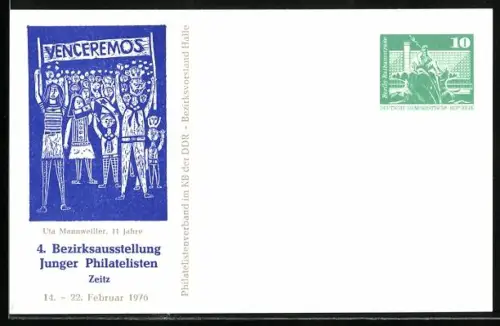 AK Zeitz, 4. Bezirksausstellung Junger Philatelisten 1976