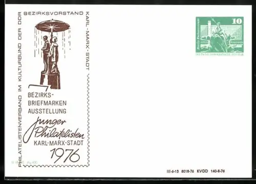 AK Karl-Marx-Stadt, Bezirks-Briefmarken-Ausstellung Junger Philatelisten 1976