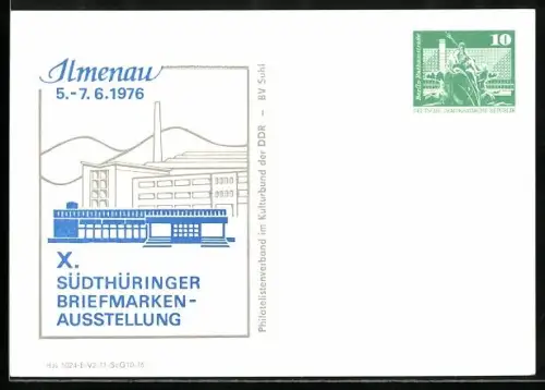 AK Ilmenau, X. Südthüringer Briefmarken-Ausstellung 1976