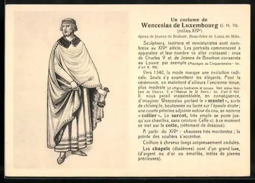 AK Un costume de Wenceslas de Luxembourg, Mode