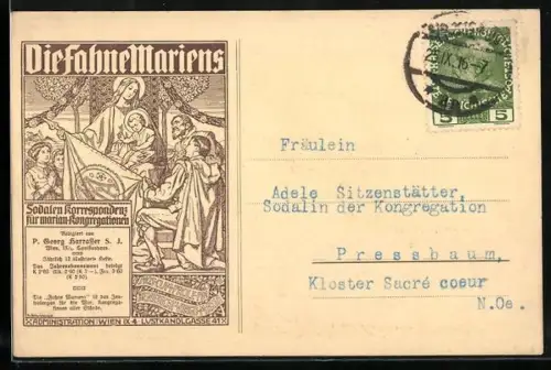 AK Die Fahne Mariens, Religion