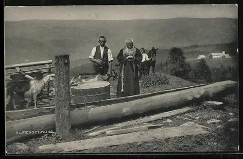 AK Priester bei der Alpensegnung