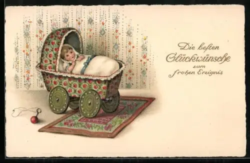 AK Kinderwagen mit einem Kleinkind