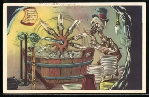 AK Comic Doremias Das, Zechpreller muss das Geschirr spülen