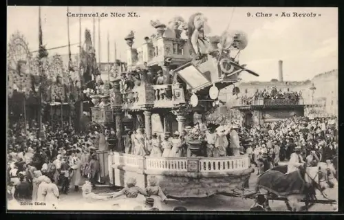 AK Nice / Nizza, Carnaval de Nice XL, Char Au Revoir, Umzugswagen beim frz. Karneval