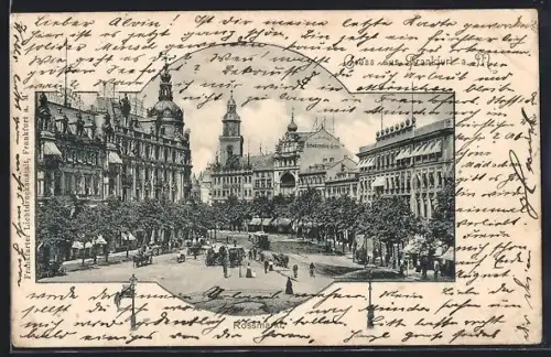 AK Frankfurt a. M., Rossmarkt mit Passanten